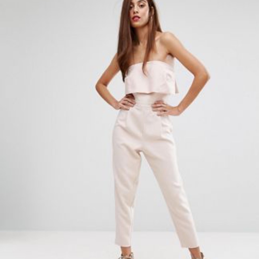 Pale Pink Strapless Jumpsuit